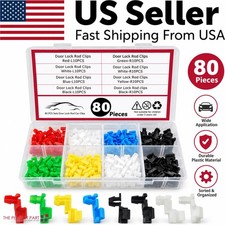 80Pcs Car Door Lock Rod Clips Assortment Kit Door Handle Rod End Retainers L + R picture