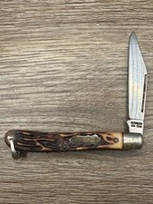 Uncle Henry Schrade 12UH Roadie Staglon Single Blade Folding Knife USA Used picture