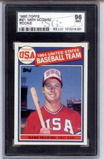 1985 Topps Mark McGwire #401 USA Baseball Rookie RC SGC 96 MINT 9 picture