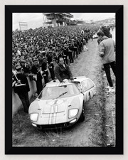 9X12 FRAMED 1966 LE MANS KEN MILES BRUCE MCLAREN FORD GT40 REPRODUCTION PHOTO picture