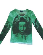 vintage IKKS rare mesh green empress top picture