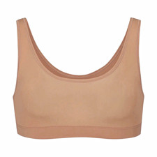 Skims Women's Brown High Support Full Coverage Wireless Pullover Sports Bra M picture