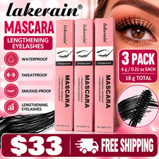 3 Lakerain Mascara Waterproof Sweatproof Smudge-Proof Lengthening 6g Each Sealed picture