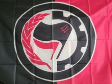 Antifascist Action Anarchist 3x5Ft Large Flag Antifa Black Bloc Socialist  Punk picture