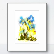 Original Abstract 9x12 Flowers Expressionism Paper Handmade Signed Fine Art 26 picture