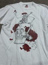 Vintage 1985 Grateful Dead Grail Roses Rare Single Stitch White T Shirt Large picture