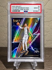 Victor Wembanyama 2023 Panini Select #5 Silver Prizm Thunder Lane RC PSA 10 picture