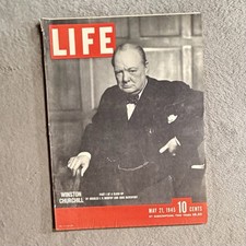 LIFE Magazine May 21 1945 Winston Churchill Karsh Roaring Lion Cover WWII Reims picture