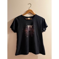 Port & Company Mens XL Black Graphic Tee Y2K Faded Silhouette Streetwear T-Shirt picture