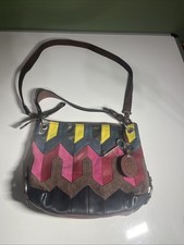 Vintage Fossil Maddox Patchwork Leather  Shoulder Crossbody Bag. Pre Owned picture
