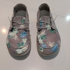 Clarks Higley Tie Sneakers Sand Floral Beige Boat Shoes Mens Sz 11 (No Insoles) picture