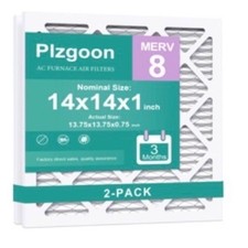 Plzgoon 2 Pack MERV 8 AC Furnace Air Filters 14x14x1 Inch White HVAC Replacement picture