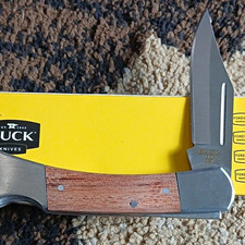 Buck 110 Folding Hunter 1 Blade Lockback Pocketknife SS Blade Wood Handle picture