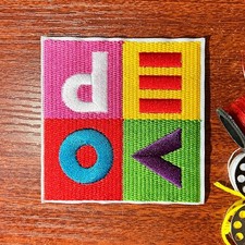 Devo Fan Patch Smooth Noodle Maps New Wave Art Pop Embroidered Iron On 2.75