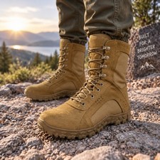 Rocky S2V Special Ops Tactical Boots 9.5 Mens Coyote Brown Military Boots Suede picture