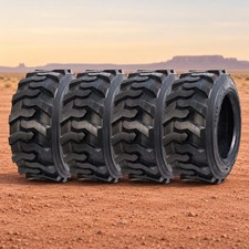 4-Pack 10-16.5 Skid Steer Tires 10x16.5 SKS 10PR Heavy Duty w/ Rim Guard Bobcat picture