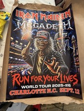 Iron Maiden Run For Your Lives World Tour 2025-26 Charlotte NC Sept 12 Poster picture