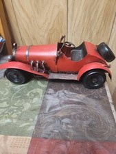 Vintage Metal Vehicle 1940s Red Car  Roadster  picture