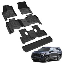 Floor Mats & Cargo Mat for Toyota Sequoia 2023-2026 All Weather TPE Floor Liners picture
