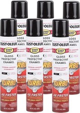 Rust-Oleum 334128-6PK Stops Rust Turbo Spray Paint, 24 oz, Gloss Black, 6 Pack picture