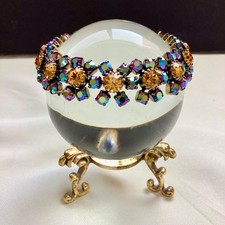 Vintage Kramer of New York Jewel Tone Rhinestone Bracelet,1940s/early 1950s picture