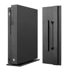 Black Vertical Stand For Microsoft Xbox One X Console + Hook Easy Install N309 picture