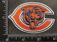CHICAGO BEARS NFL FOOTBALL IRON ON EMBROIDERED PATCH, RULER IN PHOTO picture