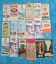 Set of 76 vintage gas station road maps from the 1950s–1970s — includes 22 RARE picture