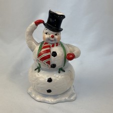 Rare Vintage 1950s “Napco” Japan Cream & Sugar Stackable Snowman No Shovel READ picture