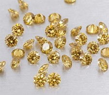 200 Pcs Lot Round Cut Fancy Yellow Color VVS1 Clarity Diamond 1 MM Gemstone+Gift picture