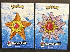 STARYU X STARMIE LOT - POKEMON CRYSTAL CARD COLLECTION CCG CRACKED HOLO picture