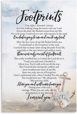 Footprints in The Sand Original Poem Picture Print Canvas  Wall Paint Art picture