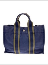 HERMES fourre tout tote bag navy PM.canvas from Japan. picture