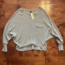 Francesca's ALYA Grey Knit Sweater NWT $38 Boutique Sz Medium Fast Ship picture
