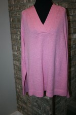 J. Jill Womens Pink V-Neck Long Sleeve Pullover Sweater SZ L Tall picture