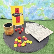 Vintage 1956/1972 ES Lowe Yahtzee Cup Shaker Component Lot 5 Bakelite Dice Chips picture