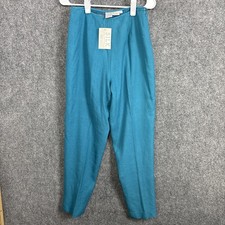 Silk Connection Wintersilks Pants Womens Size 8 Teal Blue Lined picture