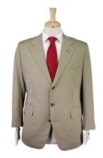 Edgar Pomeroy Bespoke Light Olive Wool Handmade Suit 38S picture