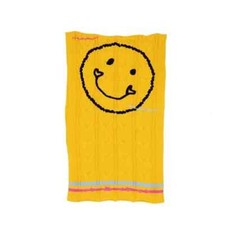 KERRI ROSENTHAL Womens Scarf Yellow Smiley Happy Face WELL LOVED 66x18 $348 picture