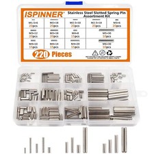 ISPINNER 220Pcs Roll Pin Set, Stainless Steel Slotted Spring Pin Assortment  picture