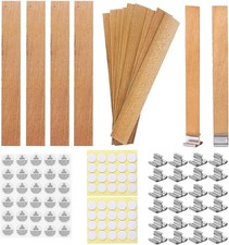 100 Pcs Smokeless Cherry Wood Candle Wicks, Long Lasting Flame, Easily Burn, Can picture