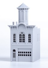 N Scale (1:160) Victorian Era Fire Engine House / Fire Station with Modern Door picture