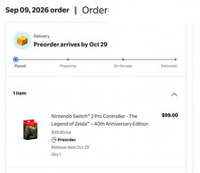 Presale Nintendo Switch 2 Legend of Zelda 40th Anniversary Edition Controller picture