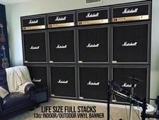 Life Size Marshall Amp 4 Full Stack Banner / Wall Hanging HUGE / Backdrop picture