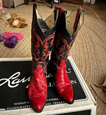 Vintage Larry Mahan LML5518 Red/Black Western Cowboy Boots Women’s US 7 picture