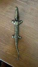 Vintage/Mid Century Brass/Bronze Metal Alligator/Crocodile nutcracker picture