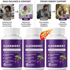 1/2/3PCS Elderberry Gut Support Complex - Organic Black Elderberry Soft Capsules picture