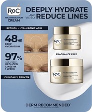 New Sealed ROC Retinol Correxion Line Smoothing Max Hydration Cream 1.7oz+3.4oz picture