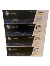 Genuine HP 206A Original LaserJet Toner Set 4-Pack CMYK W2110A W2111A W2112A W21 picture