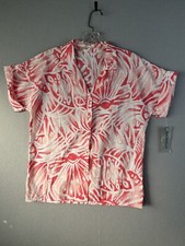 Vintage Giovelli Women’s Shirt Short Sleeve Button Up Pink  USA 3118 picture